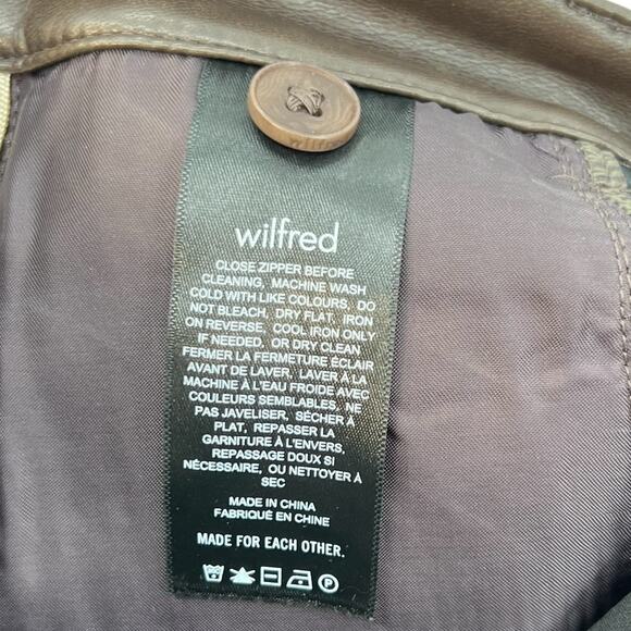 Aritzia Wilfred Rebel Pants Vegan Faux Leather Straight Leg Brown Size 0 - Picture 12 of 13